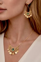 طقم مطلي بديل الذهب بتصميم تراثي فاخر . MS-066