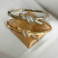 سوار مستوحى من تصميم تيفاني موديل مميز مطلي ذهب عي...