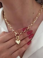 سلسال مطلي ذهب عيار ١٤ بتعليقة قلب . MN-138