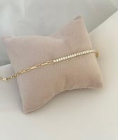 خلخال نصفه مزين بحبات الزركون مطلي ذهب. MA-023