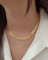 عقد بتصميم محاكل للذهب مطلي ذهب . MN-146