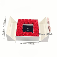 علبة هدايا أنيقة بقطعة واحدة، تحتوي على 16 وردة صن...