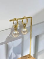 أقراط أذن لولو مطلية ذهب ومرصعة بالزركون. ME-072