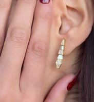 طقم سلسال مع أقراط بتصميم مستوحى من بولغاري مطلي ذ...