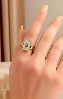 خاتم مستوحى من ماركة مطلي ذهب عيار ١٨ . MR-087