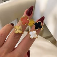 خاتم بتصميم مستوحى من فان كليف مطلي ذهب (القياس مر...