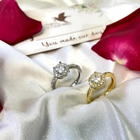 خاتم مغطى بالزركون (المقاس مرن قابل للتعديل )مطلي...