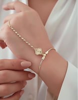 سلسلة يد مطلية ذهب عيار 14 . MR-102