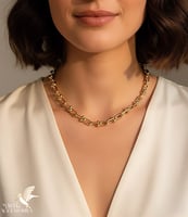 سلسال بتصميم مستوحى من تيفاني مطلي ذهب عيار ١٤. MN...