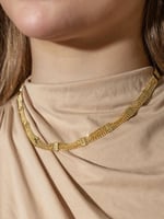 طقم مطلي ذهب عيار ١٨ بتصميم كاجوال وأنيق. MS-055