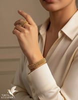 طقم اسوارة مع خاتم بابلز مطلي ذهب مطلي ذهب عيار ١٤...