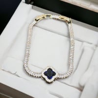 سوار مصنوع مو أحجار الكريستال مع زهرة فان كليف لون...