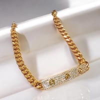 سوار جنزير مستوحى من كارتير مطلي ذهب عيار ١٨ . MB-...