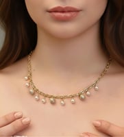 طقم بتصميم مزين بكرات ذهبية مغطاة بالزركون مع حبات...