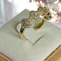 خاتم بتصميم مستوحى من فان كليف ذهبي تنس زركون مفتو...