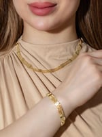 طقم مطلي ذهب عيار ١٨ بتصميم كاجوال وأنيق. MS-055