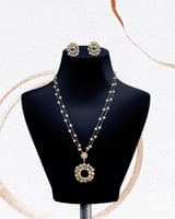 طقم فاخر من اللولو ، سلسال مع حلق مطلي ذهب . MS-03...