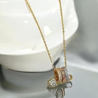 سلسال موديل clip بقلادة من ثلاث الوان (ذهبي ،فضي ،...