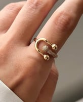 خاتم بتصميم مستوحى من تيفاني مطلي ذهب عيار ١٨ (الق...