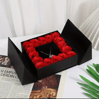 علبة هدايا أنيقة بقطعة واحدة، تحتوي على 16 وردة صن...