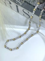 سلسال تيفاني مع قلوب لون ذهبي وفضي. MN-53