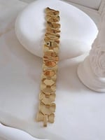 سوار جنزير عريض مسطح مطلي ذهب(18cm ). MB-118