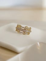 خاتم موديل هرمز مفتوح مطلي ذهب. MR-016