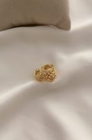 خاتم متشابك مفتوح مع كرات ذهبية مطلي ذهب ( القياس...