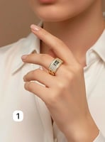 خاتم مستوحى من ماركة مطلي ذهب عيار ١٨ . MR-087