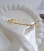 سوار مرن مفتوح مرصع بالألماس مطلي ذهب. MB-153