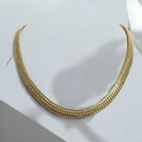 سلسال عريض كيلوبترا مطلي ذهب MN-089