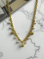 طقم بتصميم مزين بكرات ذهبية مغطاة بالزركون مع حبات...