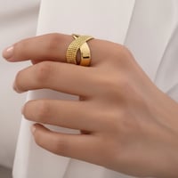 خاتم بديل الذهب مفتوح مطلي ذهب – فري سايز. MR-108