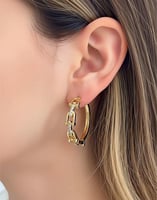 حلق دائري بتصميم مستوحى من تيفاني مطلي ذهب . ME-09...