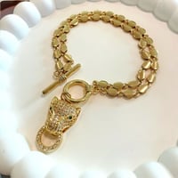 سوار مع قلادة puma green Ayes مطلي ذهب عيار ٢١ (17...