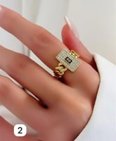 خاتم مستوحى من ماركة مطلي ذهب عيار ١٨ . MR-087