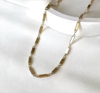 سلسال طويل من المستطيلات مطلي ذهب عيار ٢١(90cm). M...