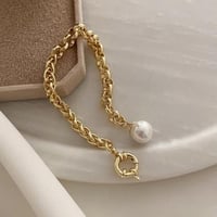 سوار جنزير مع تعليقة من حجر اللولو مطلي ذهب. MB-20...