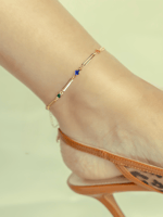 خلخال فاخر مطلي بماء الذهب عيار 14 بتصميم أنيق مزي...