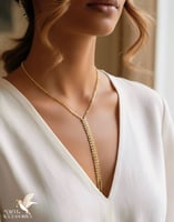 سلسال طويل بتصميم عصري انيق مطلي ذهب عيار ١٤. MN-1...