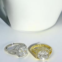 خاتم مغطى بالزركون مطلي ذهب . MR-089