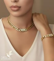 طقم بتصميم مستوحى من موناكو محاكي للذهب مطلي 18k م...