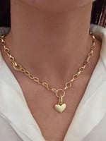 سلسال مطلي ذهب عيار ١٤ بتعليقة قلب . MN-138