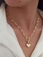 سلسال مطلي ذهب عيار ١٤ بتعليقة قلب . MN-138