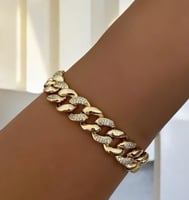 سوار جنزير مرصع بأحجار الزركون عالية الجودة (18cm)...