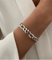 سوار جنزير فضي مطلي فضة ( مقاس ١٩). MB-246