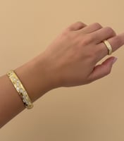 طقم أسوارة شوميه فاخرة مع خاتم مطلية ذهب . MB-346