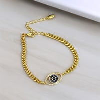 سوار مع عين زرقاء مطلي ذهب MB-139