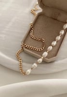 سلسال مطلي ذهب مع حبات اللولو MN-047