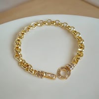 سوار جنزير مع قفل مرصع بأحجار الكريستال المستطيلة...